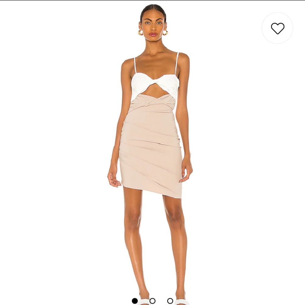 The Bar Bo Dress in White & Tan size 8